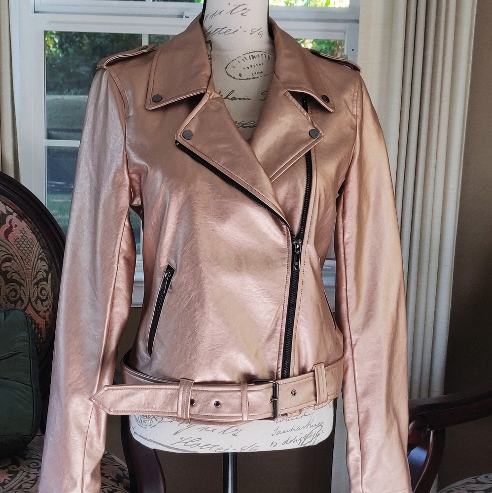 New GUESS Rose🌹 Gold Moto Jacket